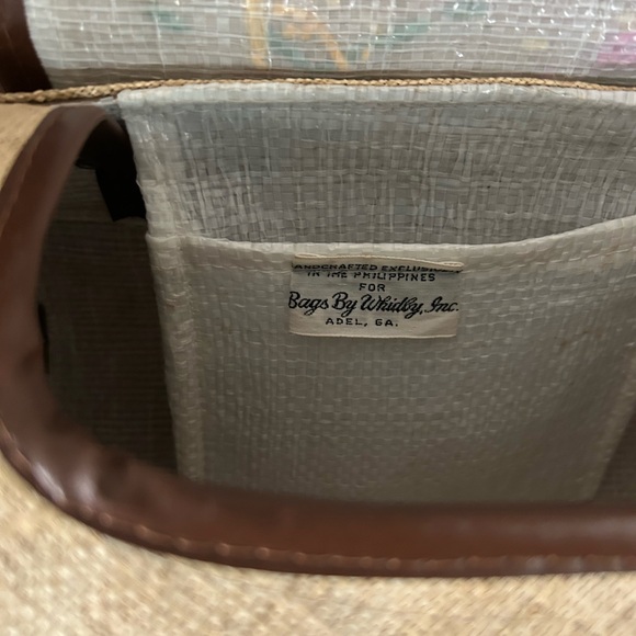 Vintage Floral Embroidered Raffia & Wooden Barrel Bag ~ Bags By Whidby Inc. - Picture 9 of 14